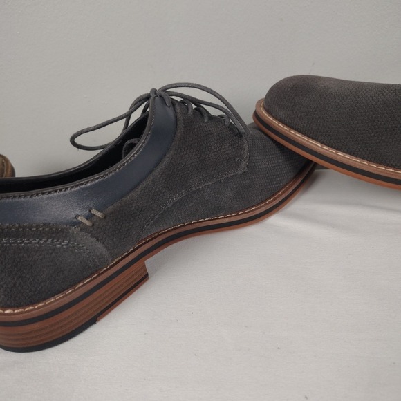 Joseph Abboud Cannon Mens 8.5 Gray Leather Suede Oxford Dress Shoes main image 8